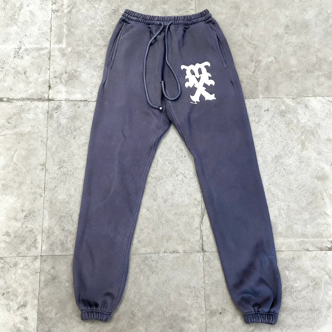 SAINT MICHAEL American street retro letter print washed and distressed loose casual leggings trousers and sweatpants Style number: SM650 Size: S-M-L-XL Color: black-blue Price: P236
